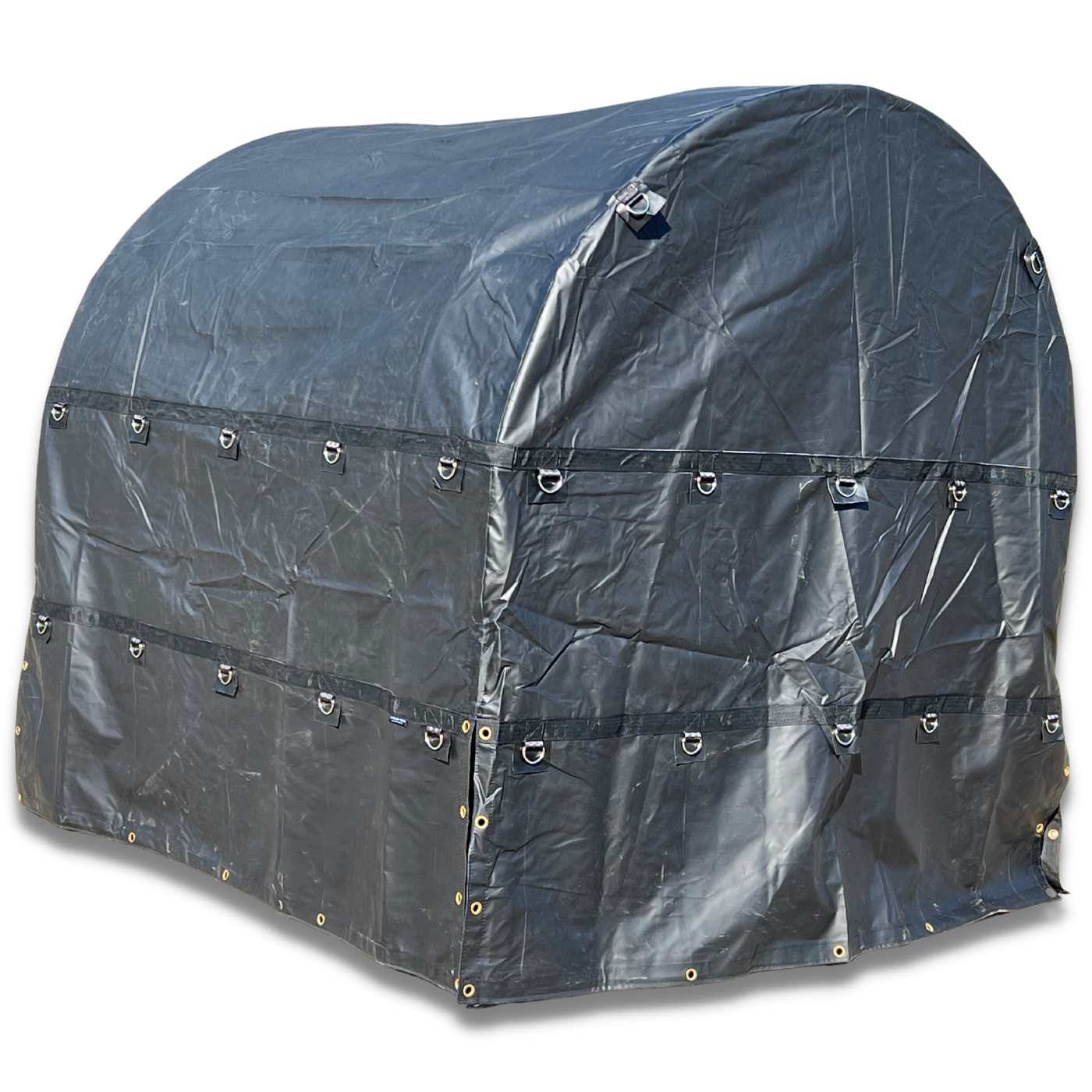 Steel Coil Tarp 7' x 7' x 7' Coil Bag - 18oz Vinyl (38 lb) BLACK